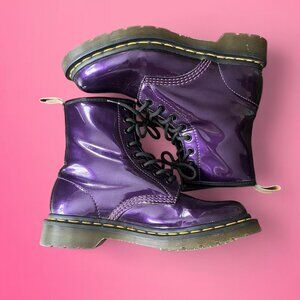 Dr. Marten vegan leather 1460 purple chrome boots